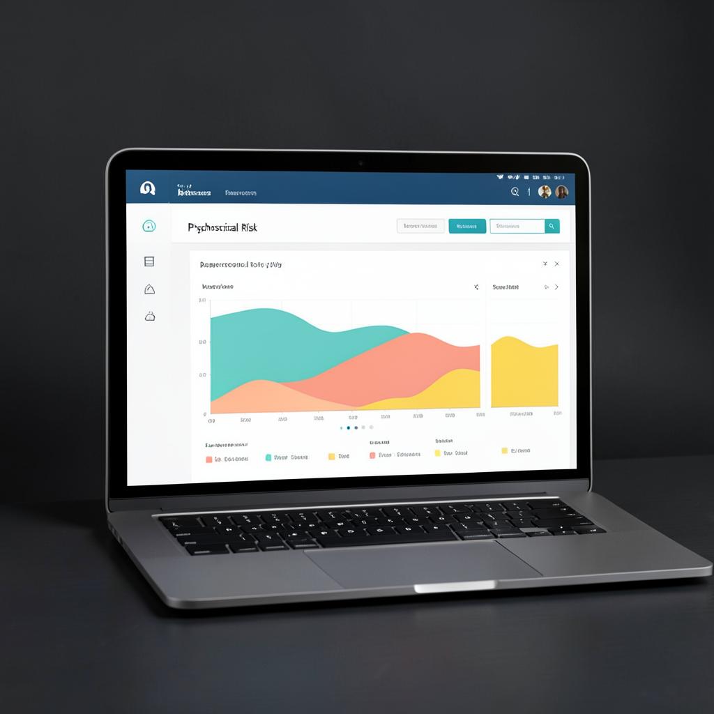 Painel da plataforma KEY PSICO com mapa de calor de riscos psicossociais